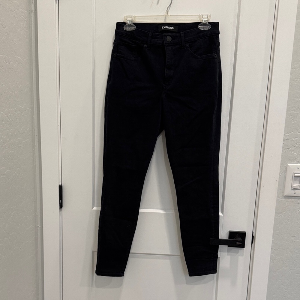Express Women's Dark Black Skinny Jeans